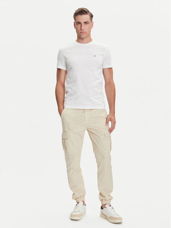 Tommy Jeans Tommy Jeans 2er-Set T-Shirts DM0DM20687 Écru Slim Fit