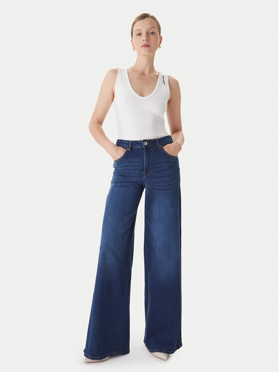 Fracomina Fracomina Džínsy FP25WV3015D46002 Tmavomodrá Wide Leg