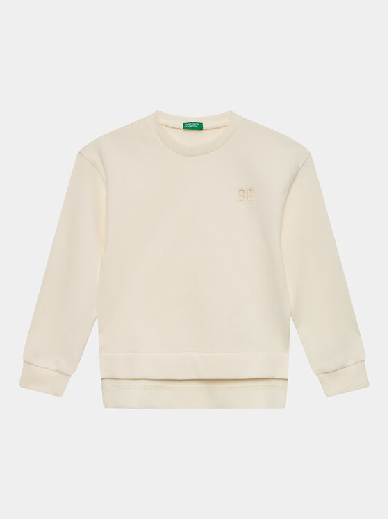 Benetton ecru best sale crew neck sweatshirt