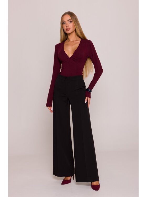 Made of Emotion Made of Emotion Spodnie materiałowe M875 Czarny Wide Leg