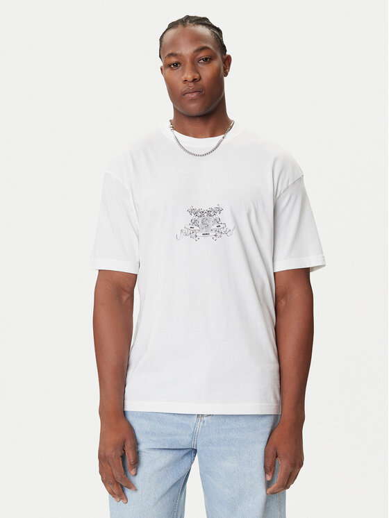 HUGO HUGO T-Shirt Duarms 50542817 Biały Oversize
