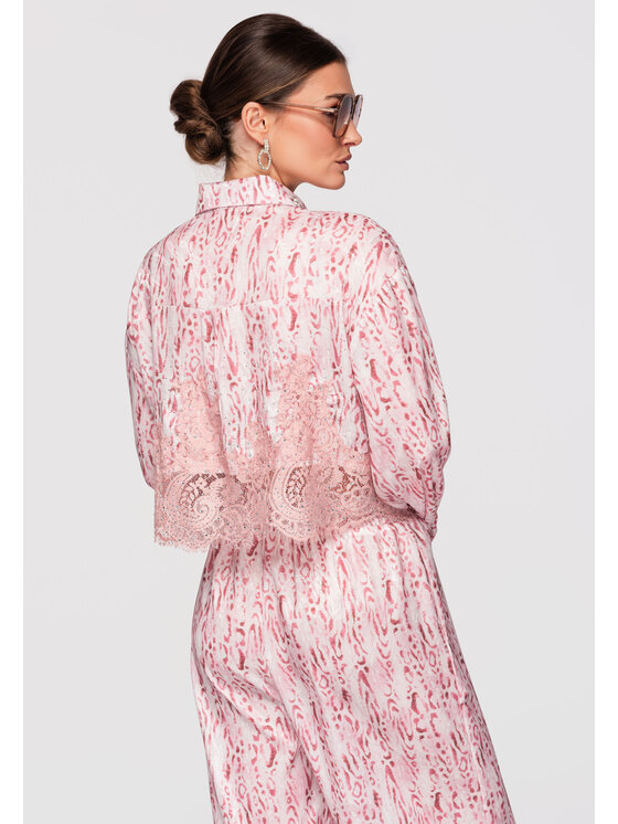 Ombre Ombre Koszula OW-SH-E0017 Różowy Loose Fit