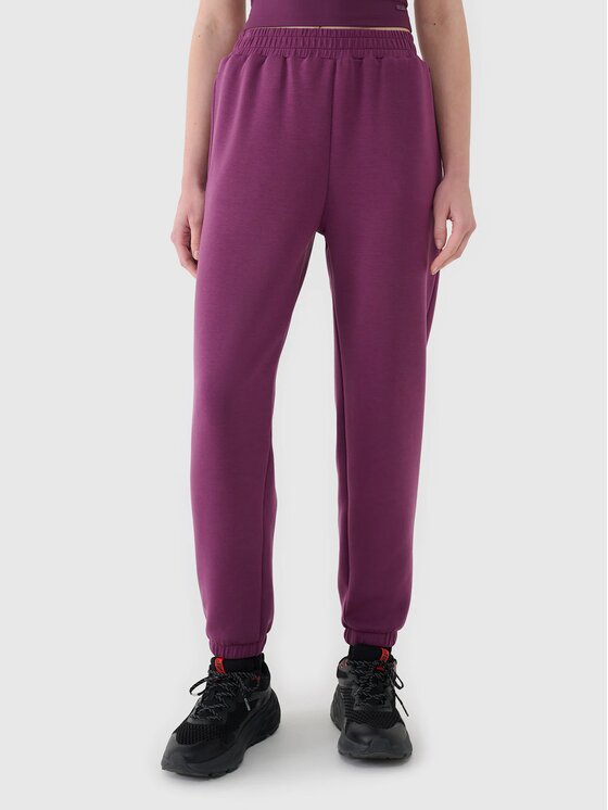 4F 4F Spodnie dresowe 4FWSS25TTROF1010-50S Fioletowy Regular Fit