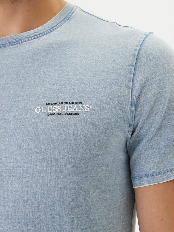 Guess Jeans Guess Jeans T-krekls M6GI55 KCTG1 Zils Slim Fit