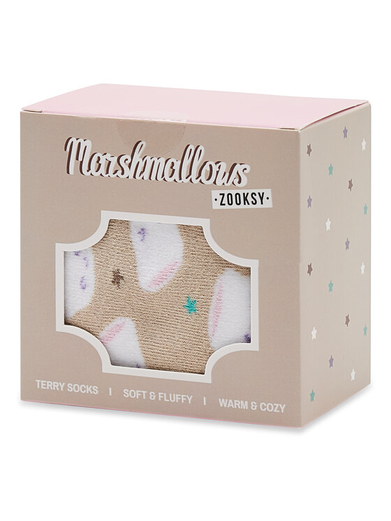 Zooksy Zooksy Visoke nogavice Unisex Warm Winter Marshmallows Bež
