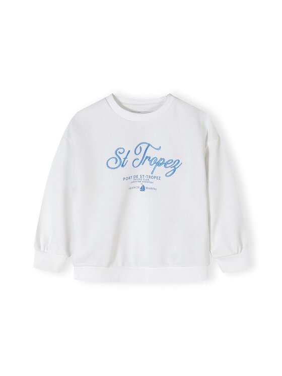 MINOTI MINOTI Bluza 22fleece49 Biały Regular Fit