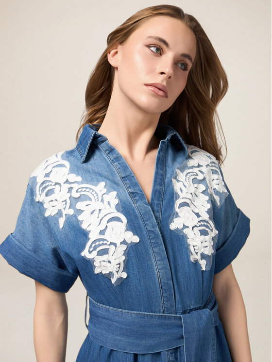 Oltre Oltre Vestito da giorno 7700J000791N024 Turchese A-Line Fit