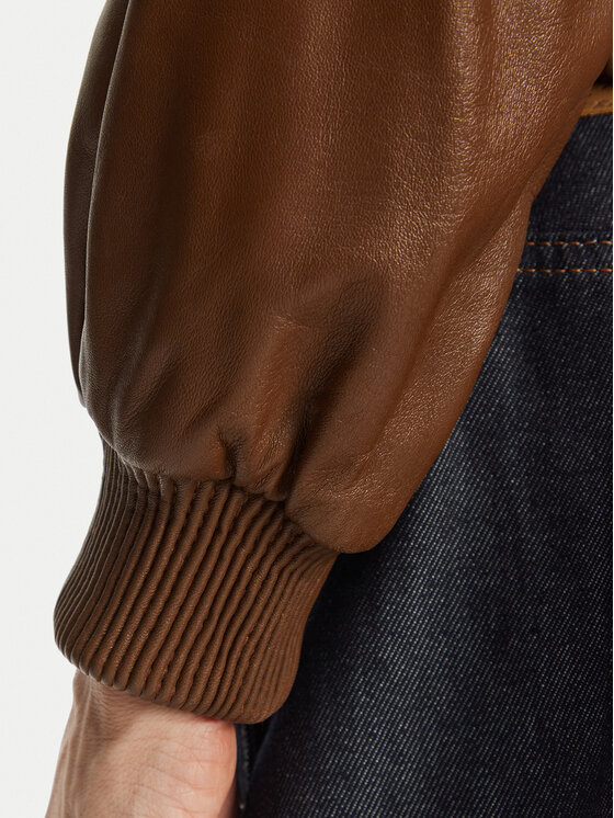 Serge Pariente Serge Pariente Nahkjope Gaia Pruun Regular Fit
