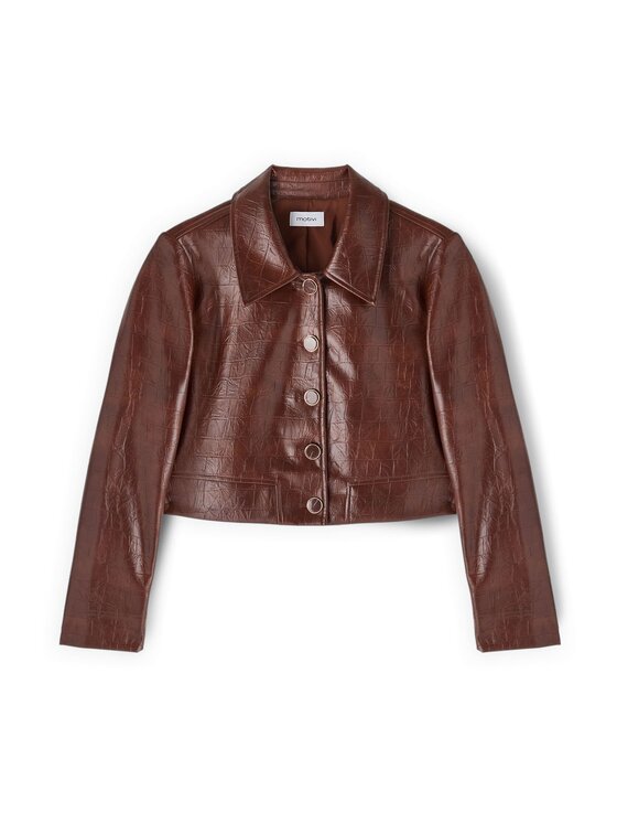 Motivi Motivi Kurtka z imitacji skóry R029Q101166N022 Brązowy Cropp Fit