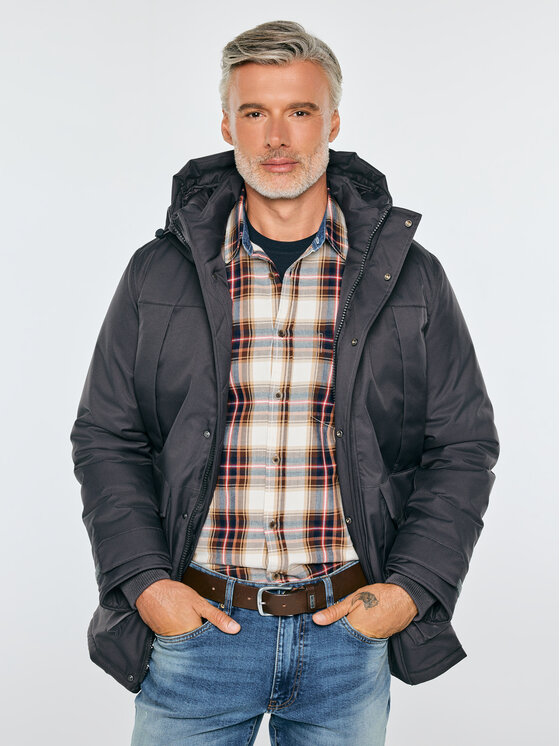 BIG STAR BIG STAR Kurtka zimowa PERLOS Szary Basic Fit