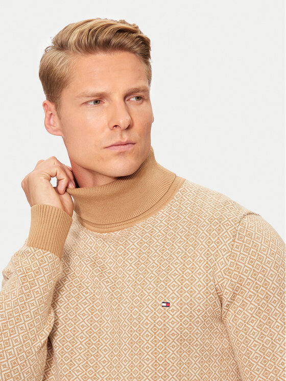 Tommy Hilfiger Tommy Hilfiger Golf MW0MW37023 Beżowy Regular Fit