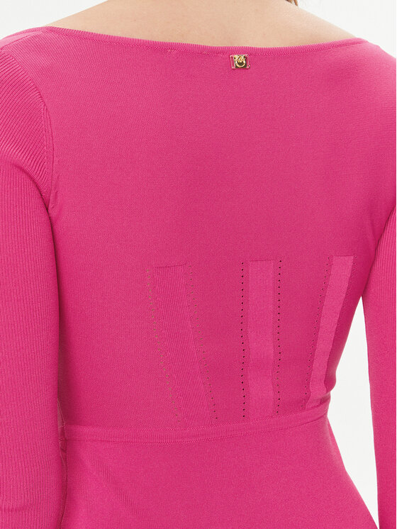 PINKO Pinko Sukienka dzianinowa Cavallo 101856 A16N Różowy Slim Fit