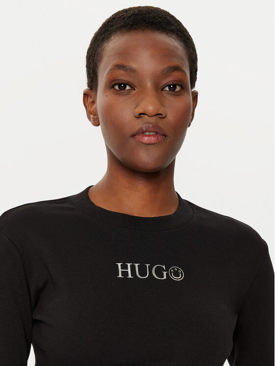 HUGO HUGO Majica Della 50537288 Crna Slim Fit