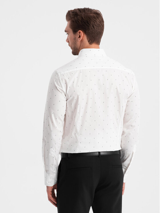 Ombre Ombre Koszula OM-SHCS-0156 Biały Regular Fit