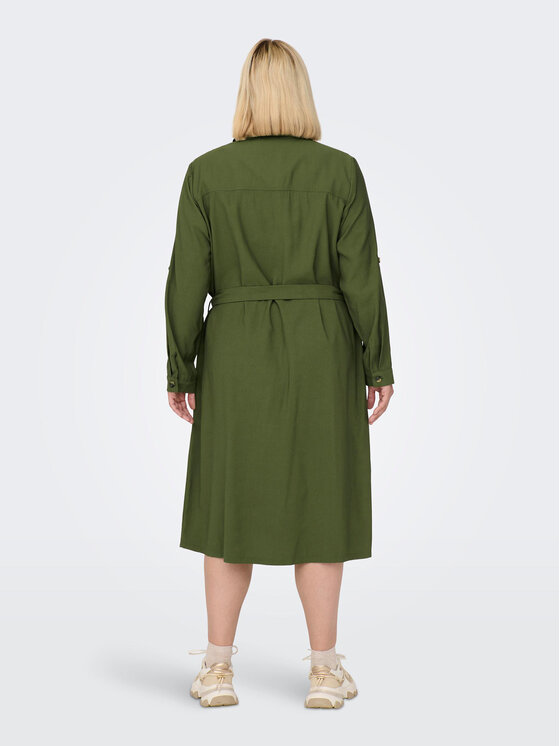 ONLY Carmakoma ONLY Carmakoma Рокля тип риза 15285282 Зелен Regular Fit