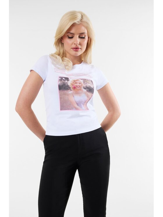 Guess Guess T-Shirt W6BI51 K6658 Λευκό Regular Fit