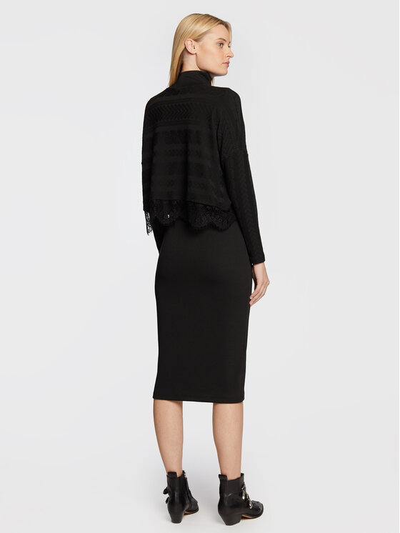 Nissa Nissa Set Pullover und Kleid RZ13527 Schwarz Regular Fit