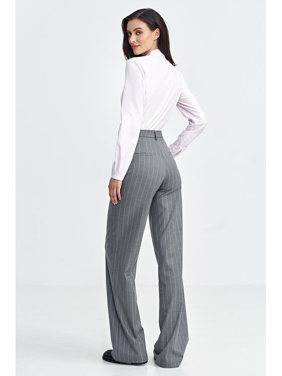 NIFE NIFE Kalhoty z materiálu SD103 Šedá Regular Fit