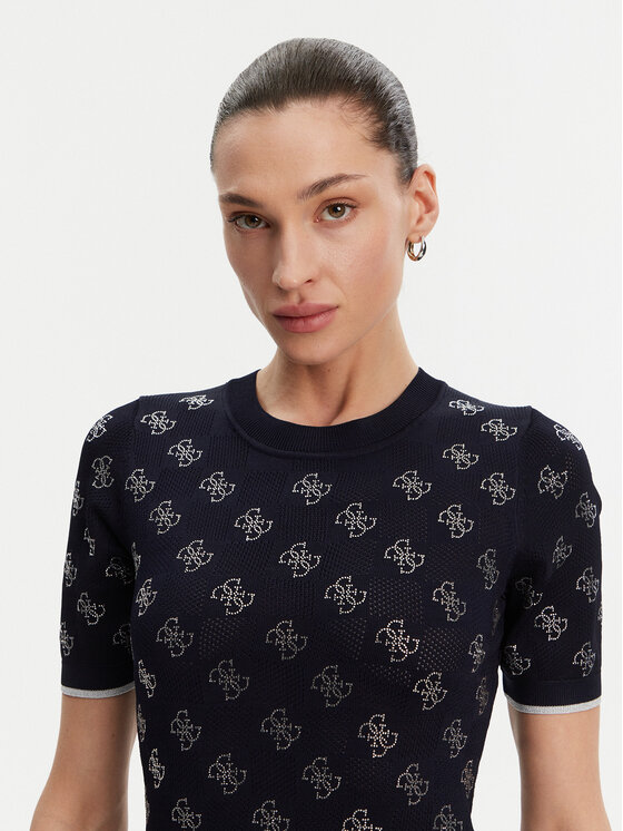 Guess Guess Sweter W5GR20 Z3D60 Granatowy Regular Fit