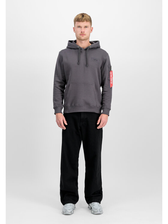 Alpha Industries Alpha Industries Mikina Backprint Hoodie Sivá Regular Fit