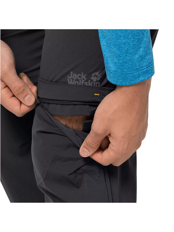 Jack Wolfskin Jack Wolfskin Pantaloni da tuta Jack Wolfskin Overland Zip Away Pants M Nero Regular Fit