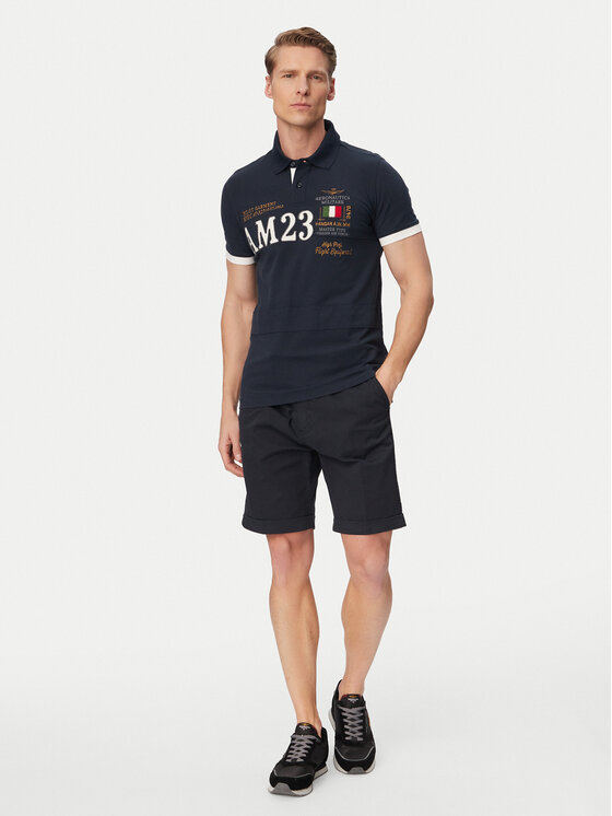Aeronautica Militare Aeronautica Militare Polokošile 261PO1916UP00191 Tmavomodrá Regular Fit