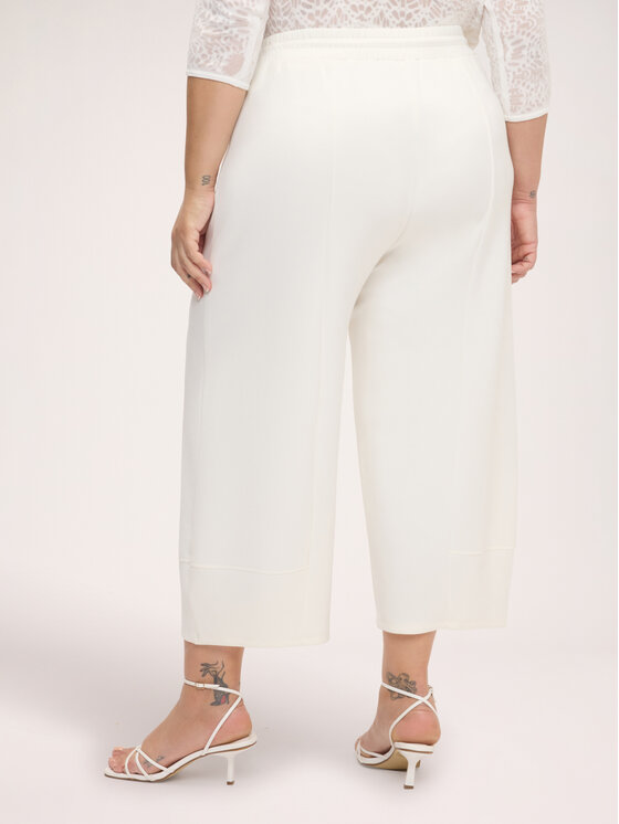 Fiorella Rubino Fiorella Rubino Pantaloni di tessuto P800E000082N011 Bianco Baggy Fit