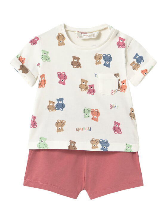 Mayoral Mayoral Completo 2 T-shirt e pantaloncini 1652 Multicolore Regular Fit