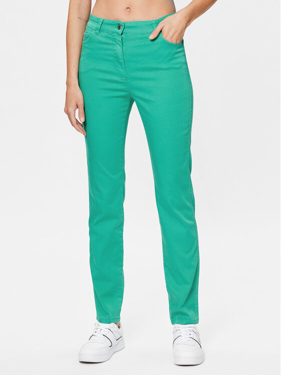 Olsen Pantaloni din material Mona 14000620 Verde Slim Fit