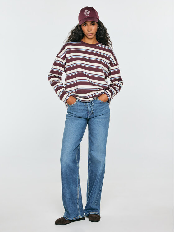 BIG STAR BIG STAR Longsleeve OLSANA Bordowy Comfort Fit