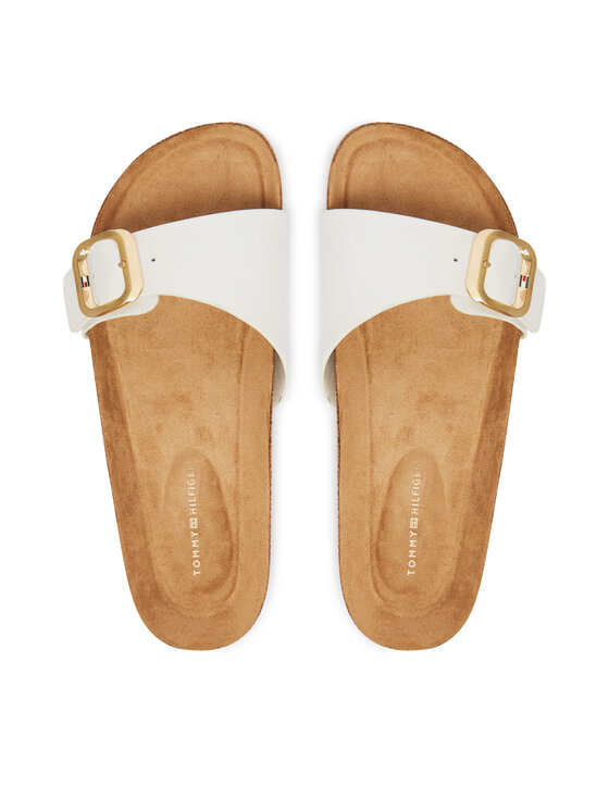 Tommy Hilfiger Tommy Hilfiger Παντόφλες Cork Footbed Slip-On FW0FW09344 Λευκό