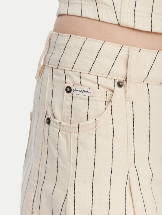 Guess Jeans Guess Jeans Дънкови шорти W6GDY5 D7961 Екрю Loose Fit