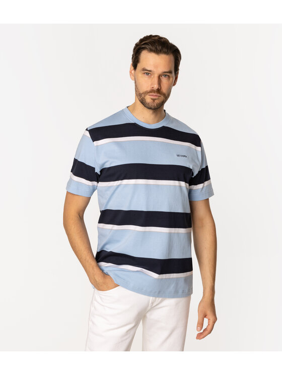 Lee Cooper Uomo T-Shirt Beige Olaz - Maglia Girocollo In Cotone, Manica Corta, Comfort Quotidiano