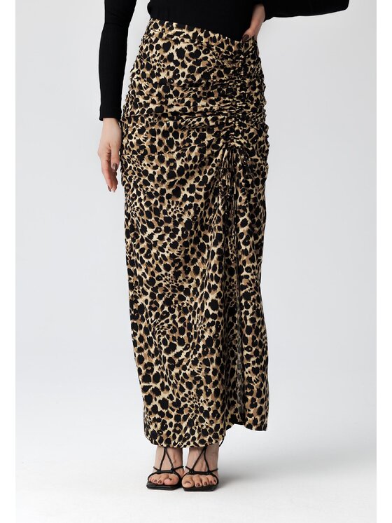 LAURELLA LAURELLA Sukňa 7TU001 Hnedá Regular Fit