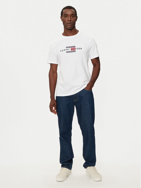 Tommy Hilfiger Tommy Hilfiger T-Shirt MW0MW36455 Biały Regular Fit