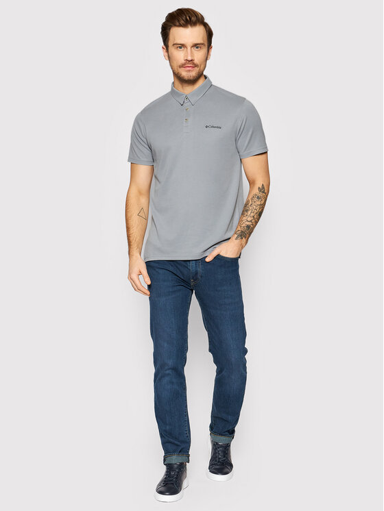 Columbia Columbia Polo Nelson Point 1772721 Szary Regular Fit