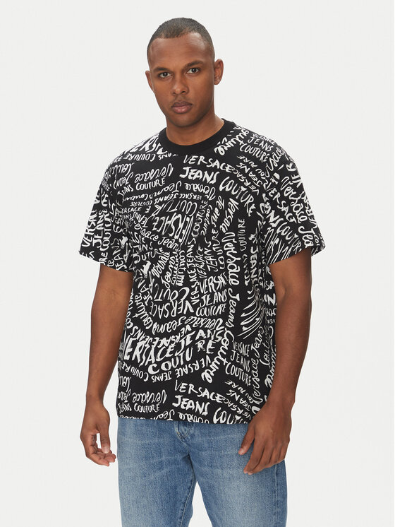 Versace Jeans Couture Versace Jeans Couture T-Shirt 78GAH6R0 Czarny Regular Fit