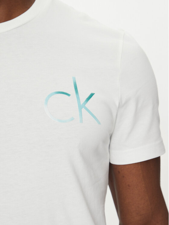 Calvin Klein Calvin Klein T-Shirt Chest Logo K10K114146 Biały Regular Fit