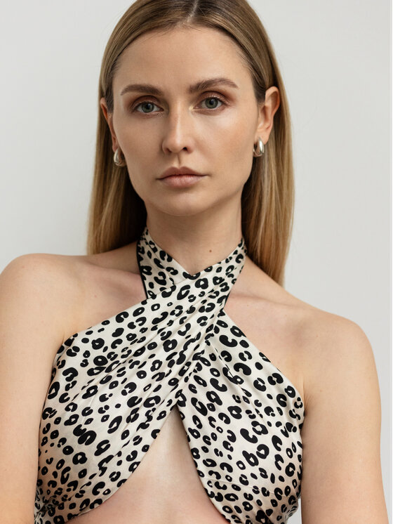 Sine Silk Sine Silk Apaszka jedwabna 90 MOTYW ZWIERZĘCY Écru
