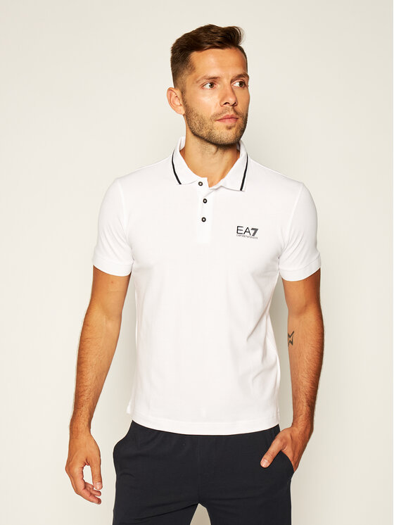 EA7 Emporio Armani Polo 8NPF06 PJ04Z 1100 Balts Regular Fit