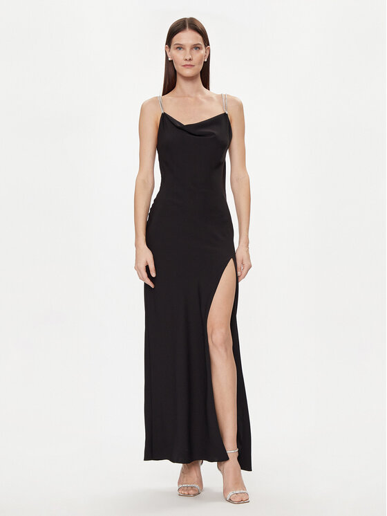 Nissa Nissa Večerní šaty RS14746 Černá Slim Fit