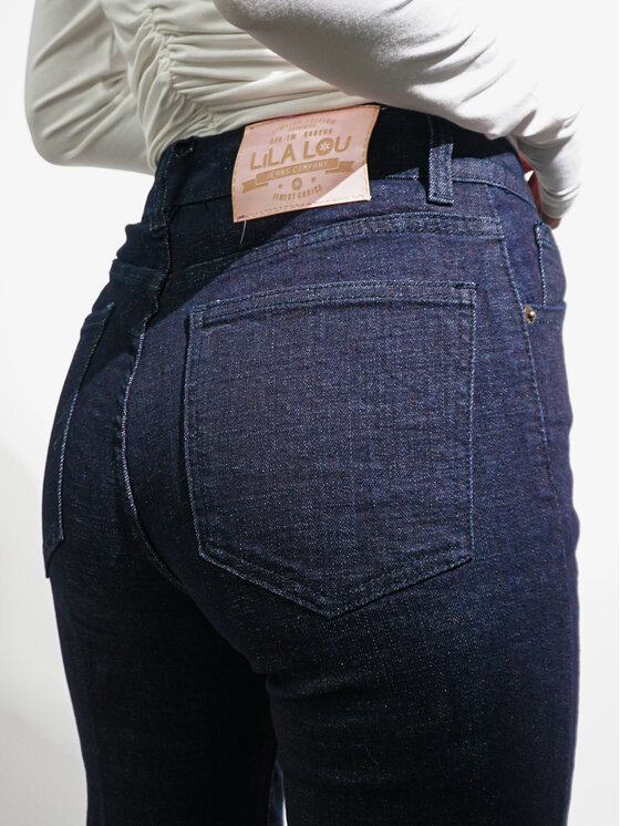 LilaLou LilaLou Jeansy Flare Modrá Straight Leg