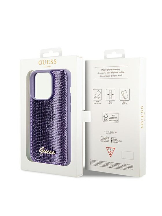 Guess Guess Etui na telefon iPhone 14 Pro Max Fioletowy