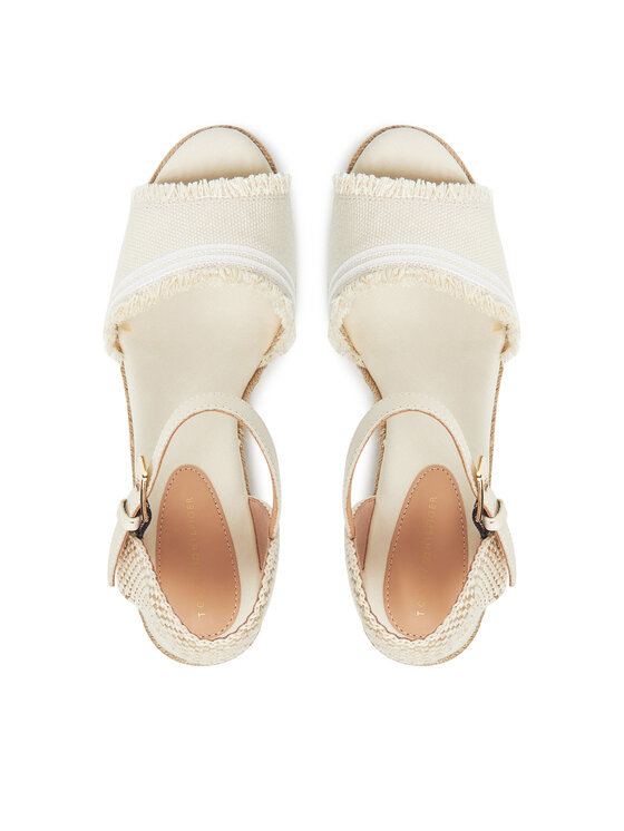 Tommy Hilfiger Tommy Hilfiger Εσπαντρίγιες Fringe Canvas Medium Wedge FW0FW08879 Μπεζ