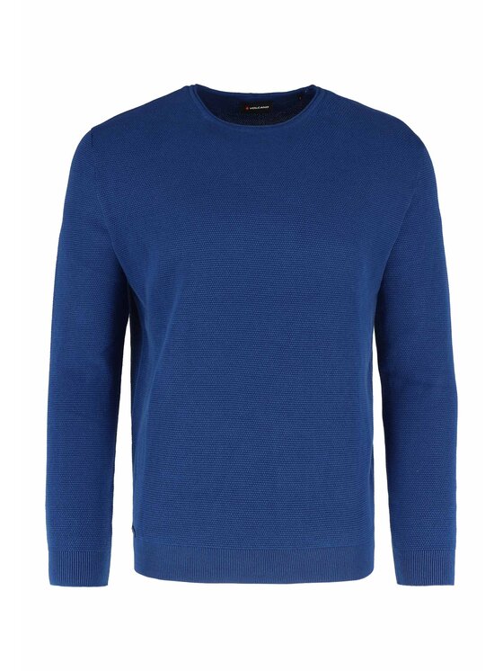 Volcano Volcano Sweter S-BRADY Niebieski Regular Fit