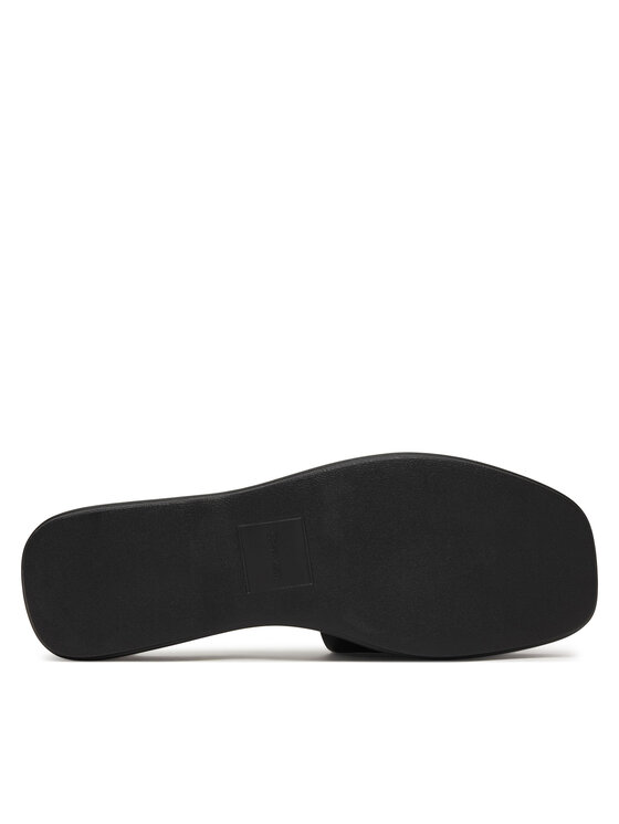 Calvin Klein Calvin Klein Šľapky Flatf Sndl Lth Mg HW0HW03026 Čierna