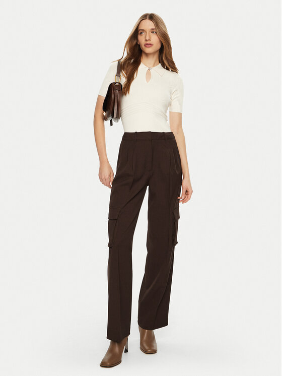 Guess Guess Pantaloni di tessuto W5RB41 WGX02 Marrone Regular Fit