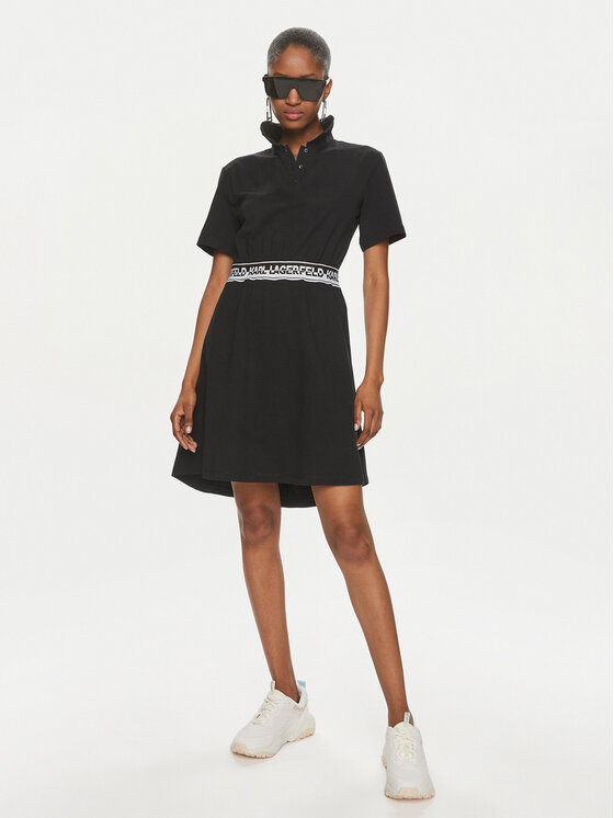 KARL LAGERFELD KARL LAGERFELD Každodenní šaty 241W1350 Černá Regular Fit