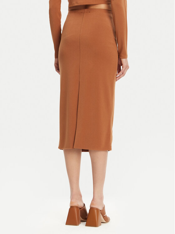 ViCOLO ViCOLO Midi szoknya UD0010 Barna Regular Fit
