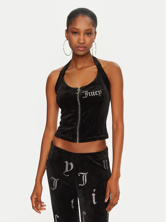 Juicy Couture Top Diane JCBCT224834 Čierna Slim Fit